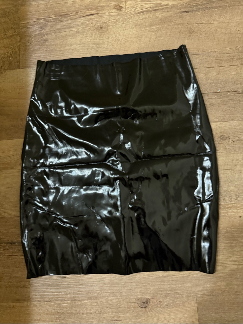 Black Vinyl Pencil Skirt